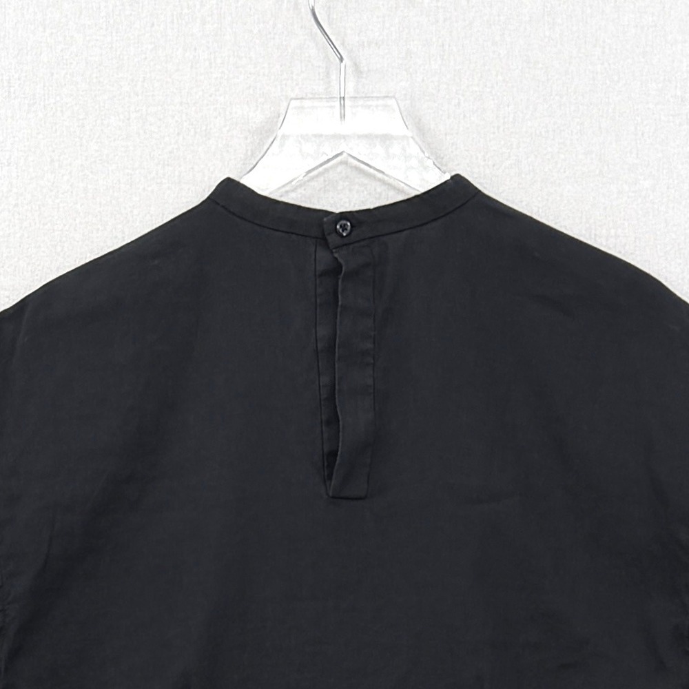 EVERLANE The Linen Drape Top Womens 2 Black Cap Sleeve High Neck Casual Resort - Picture 8 of 13